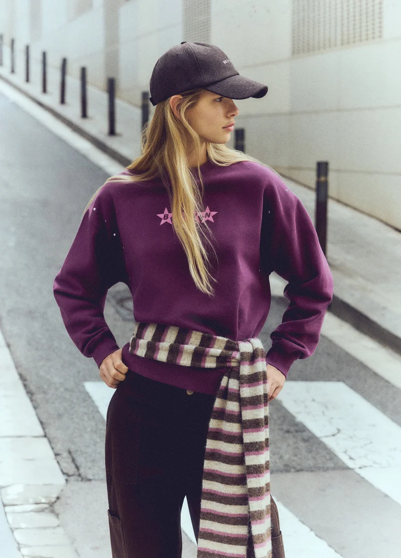 Star-print studded sweatshirt
