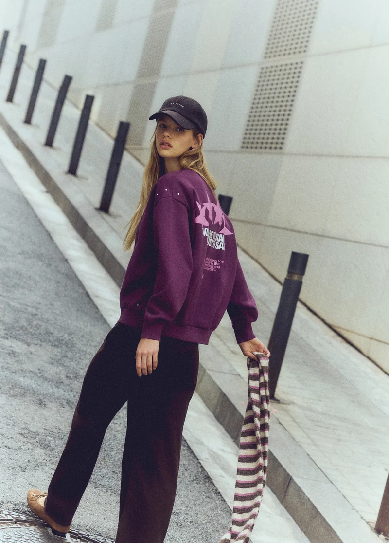 Star-print studded sweatshirt
