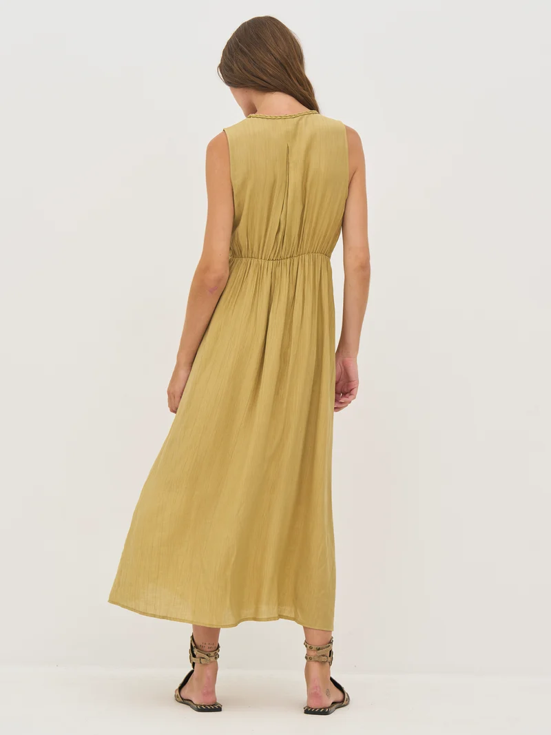 DALIA Kleid Zopf - Yellow