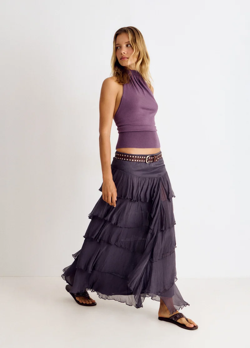 Long ruffled skirt