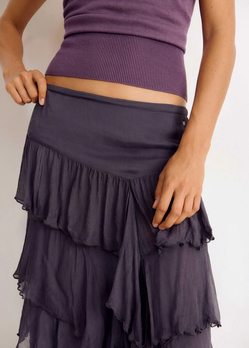 Long ruffled skirt
