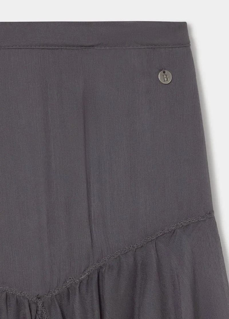 Long ruffled skirt