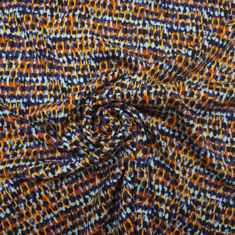 Viskose Twill blau abstrakt
