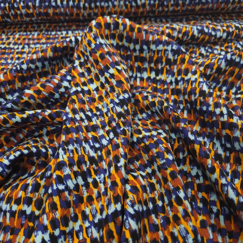 Viskose Twill blau abstrakt
