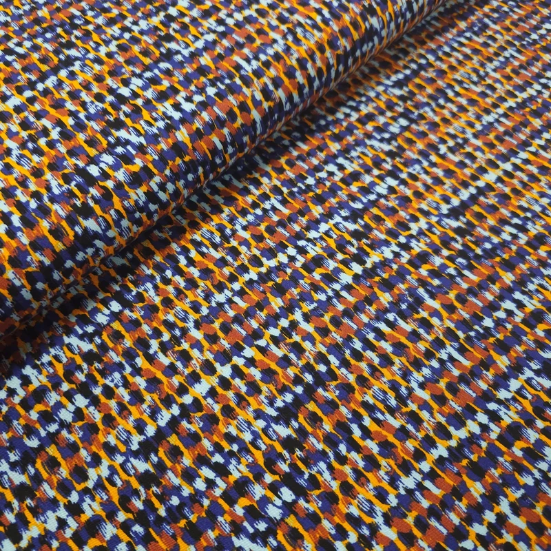 Viskose Twill blau abstrakt