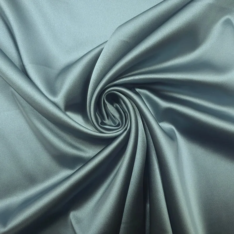 Premium Stretch Satin stahlblau