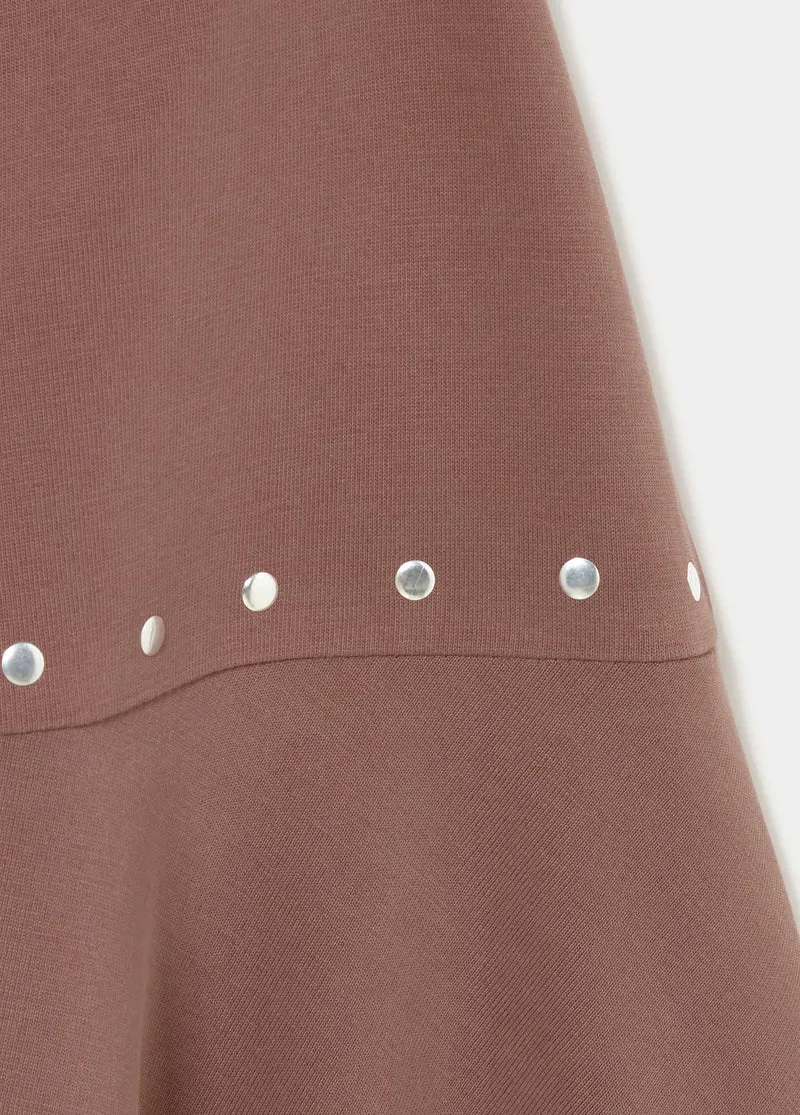 Cupro halter dress with studs