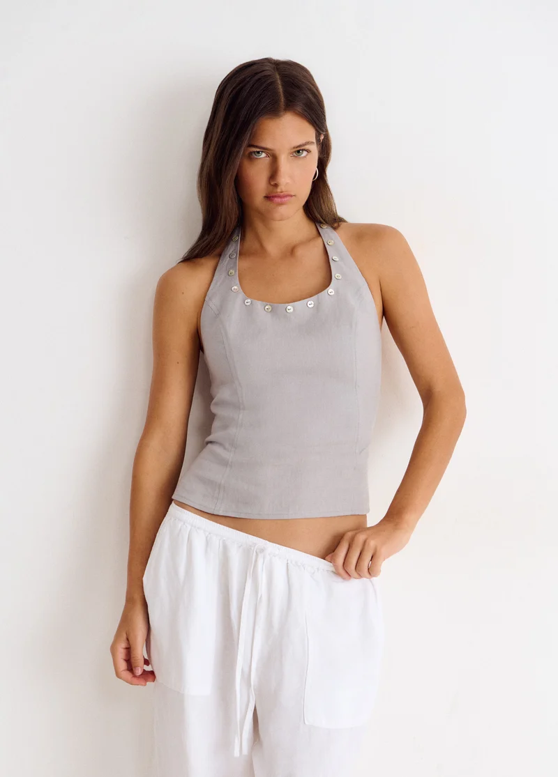Linen halter top