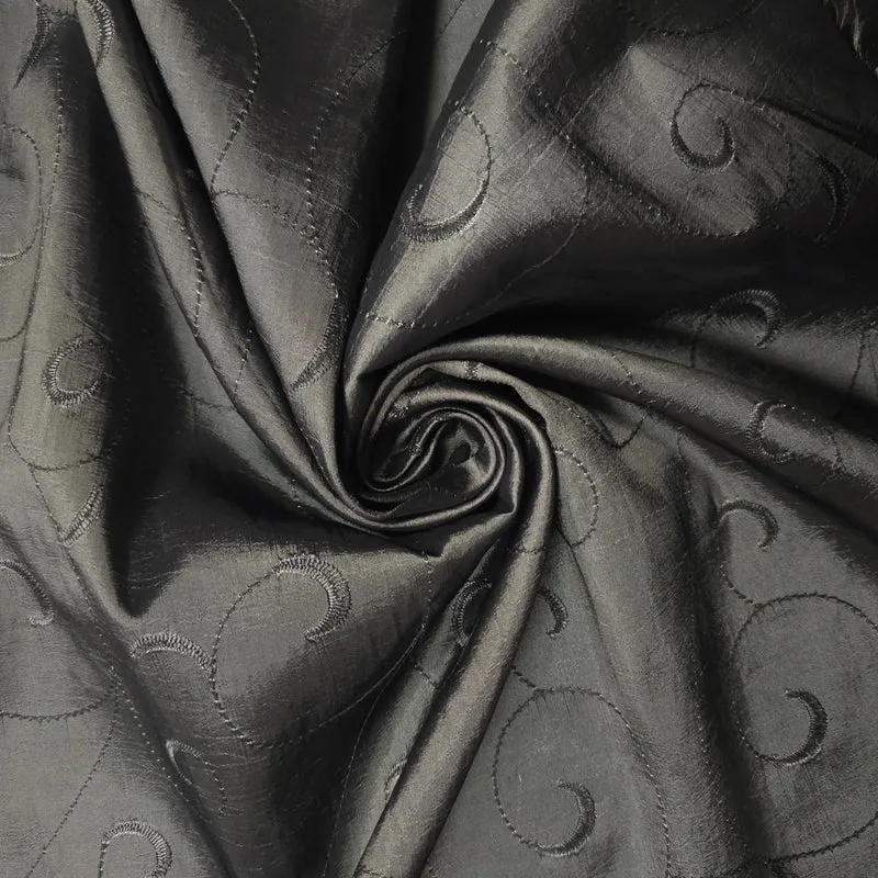 Taft grau bestickt | Ornamente