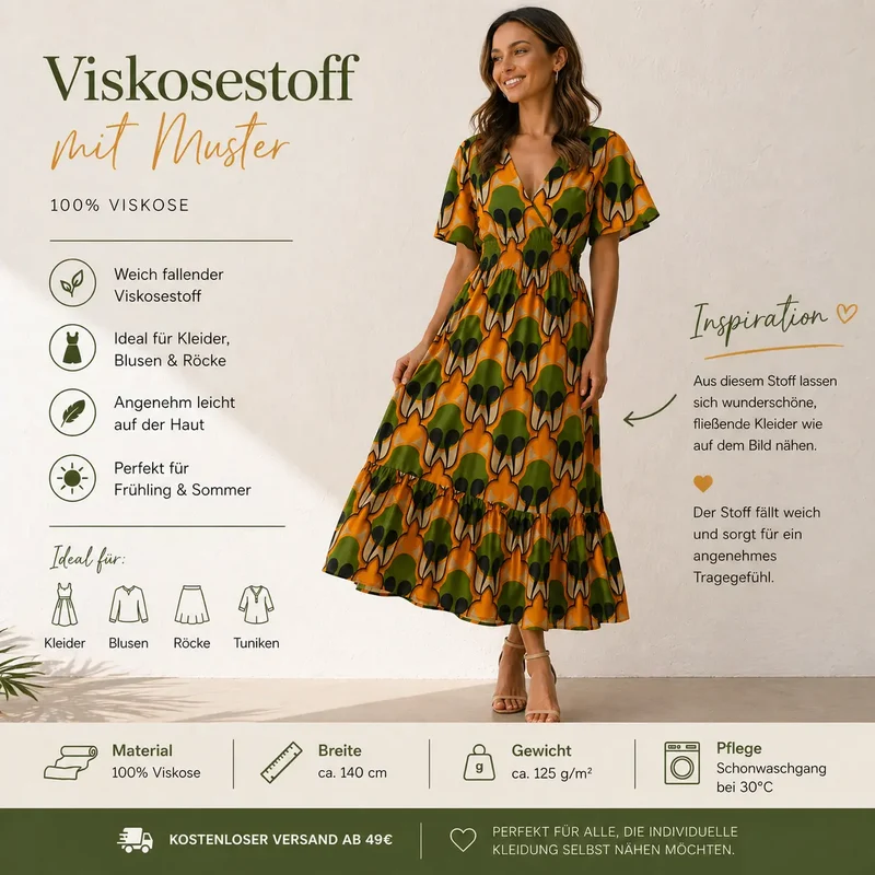 Viskosestoff retro Motiv