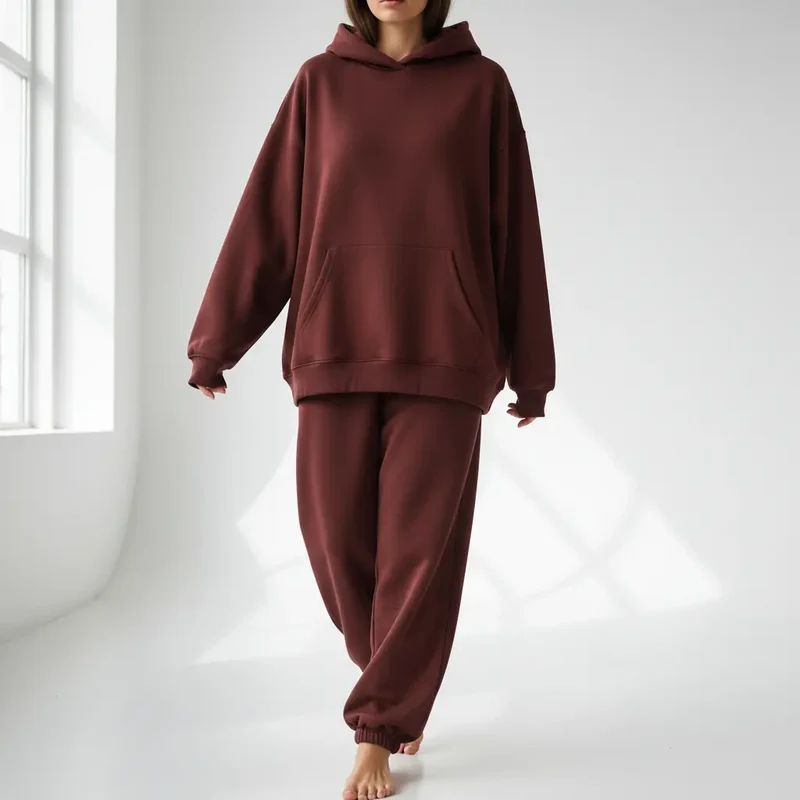 Wintersweat angeraut Bordeaux