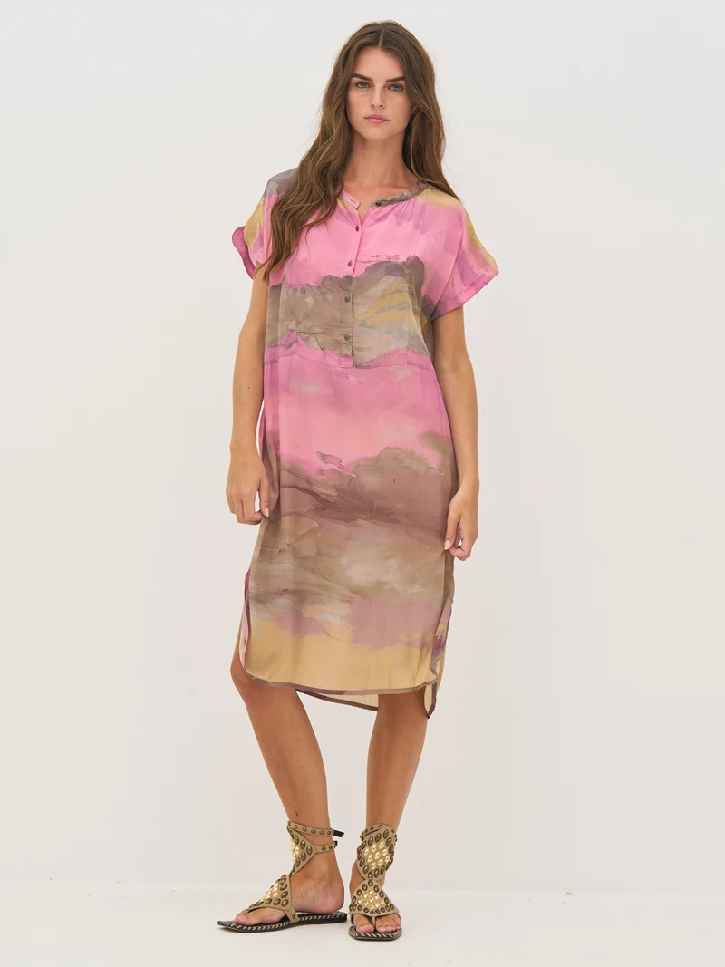 DANA Tunika Kleid - Pink mix
