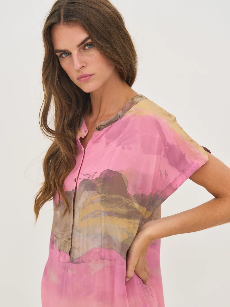 DANA Tunika Kleid - Pink mix