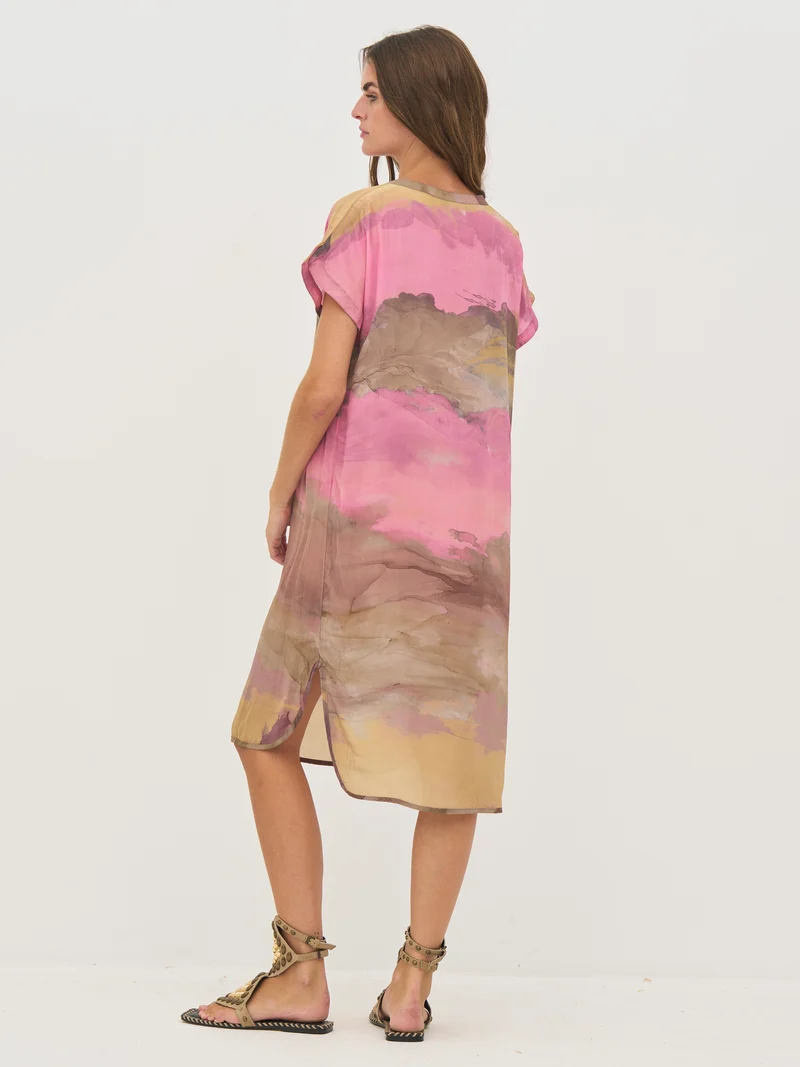 DANA Tunika Kleid - Pink mix