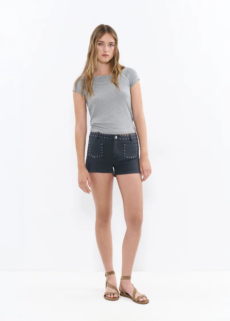 Decorative studded shorts