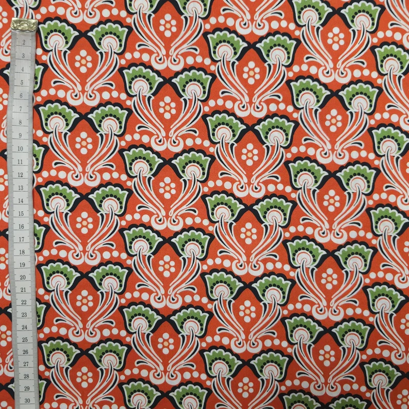 Baumwolle Popeline rot mit Blumen | 190 cm Reststück