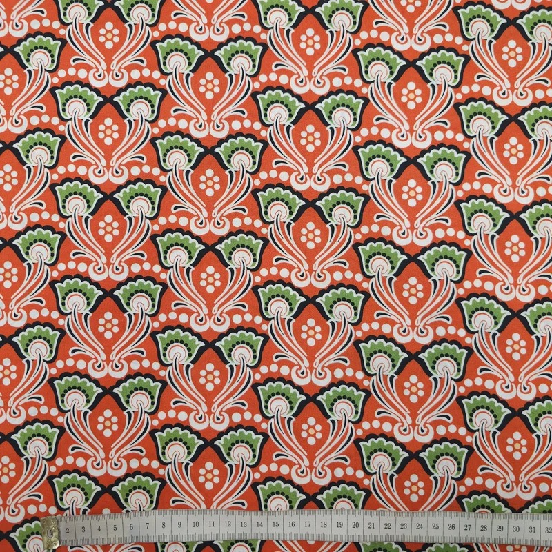 Baumwolle Popeline rot mit Blumen | 190 cm Reststück