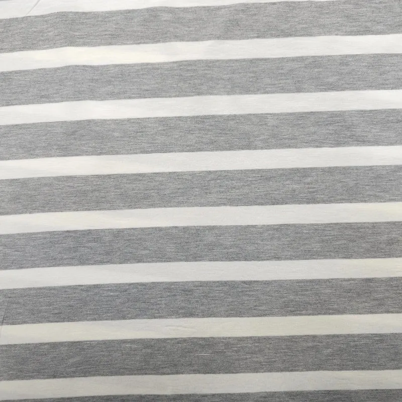 Viskosejersey gestreift | grau/weiß