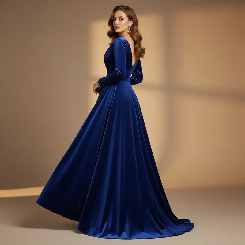 Stretch Samt Royalblau