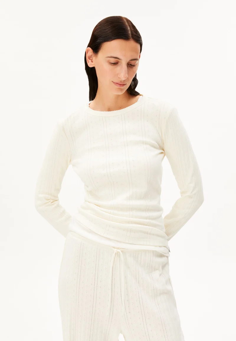 POINTELLE PYJAMA-LANGARMSHIRT