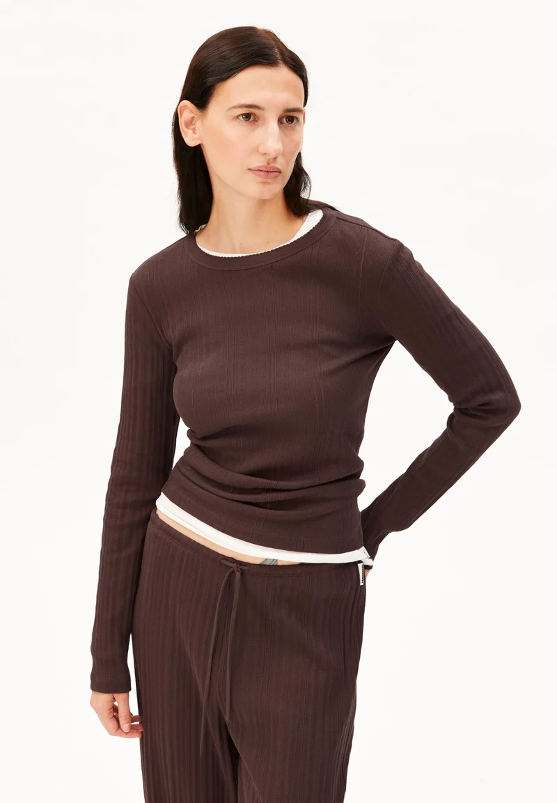 POINTELLE PYJAMA-LANGARMSHIRT