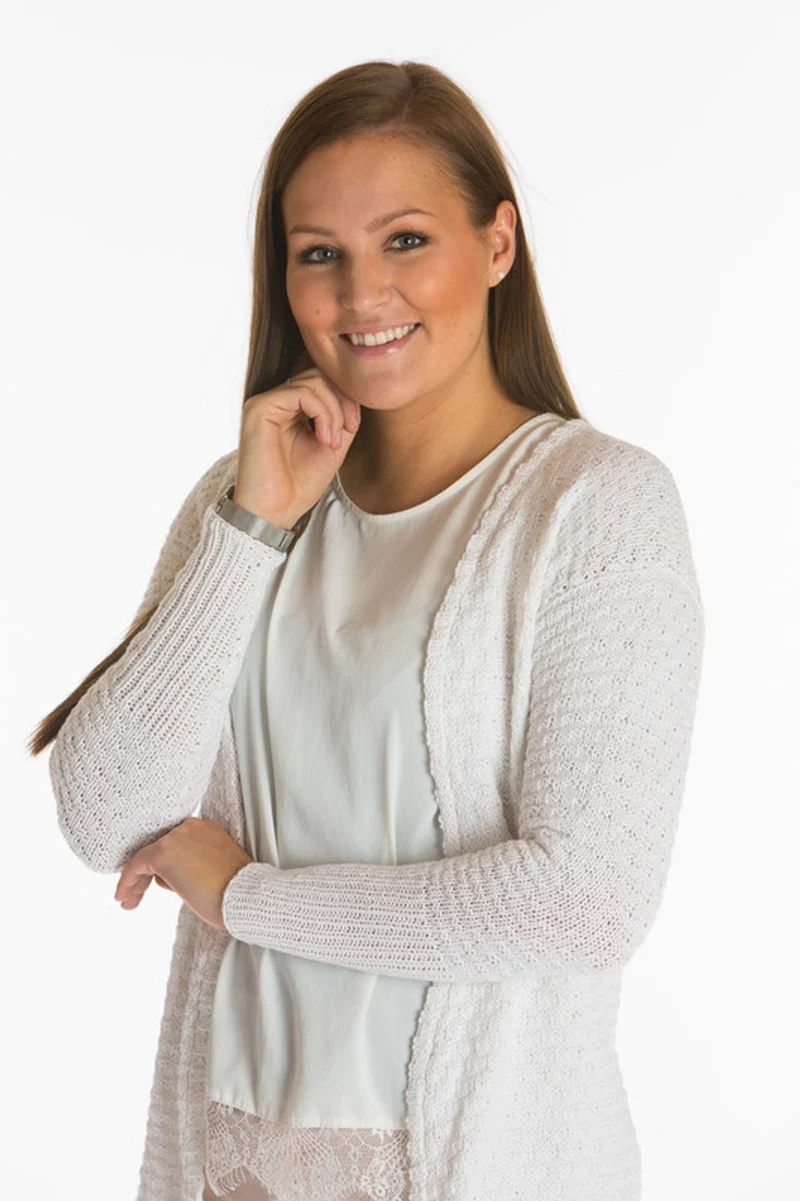 Lange Strickjacke mit Waffelmuster