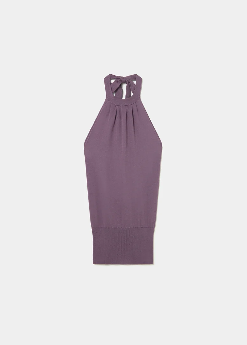 Neck-tied back neckline top