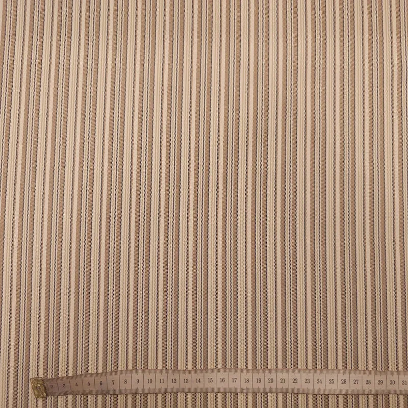 Baumwollstoff gestreift beige