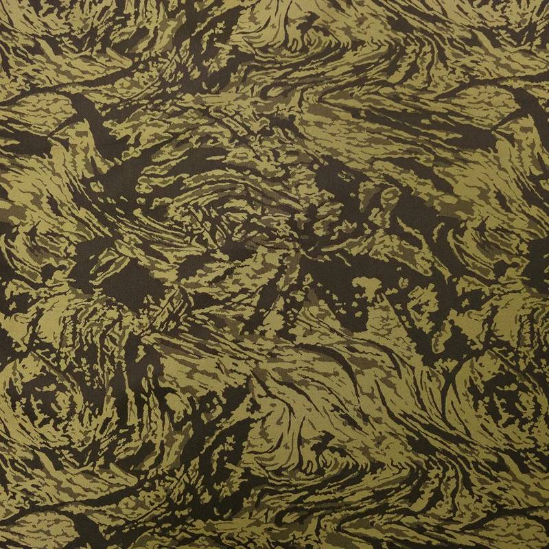 Polyesterstoff grün/schwarz | abstraktes Muster