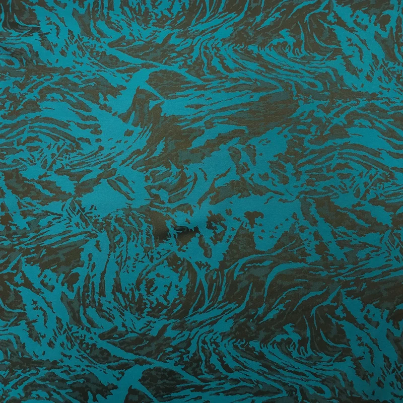Polyesterstoff blau/schwarz | abstraktes Muster