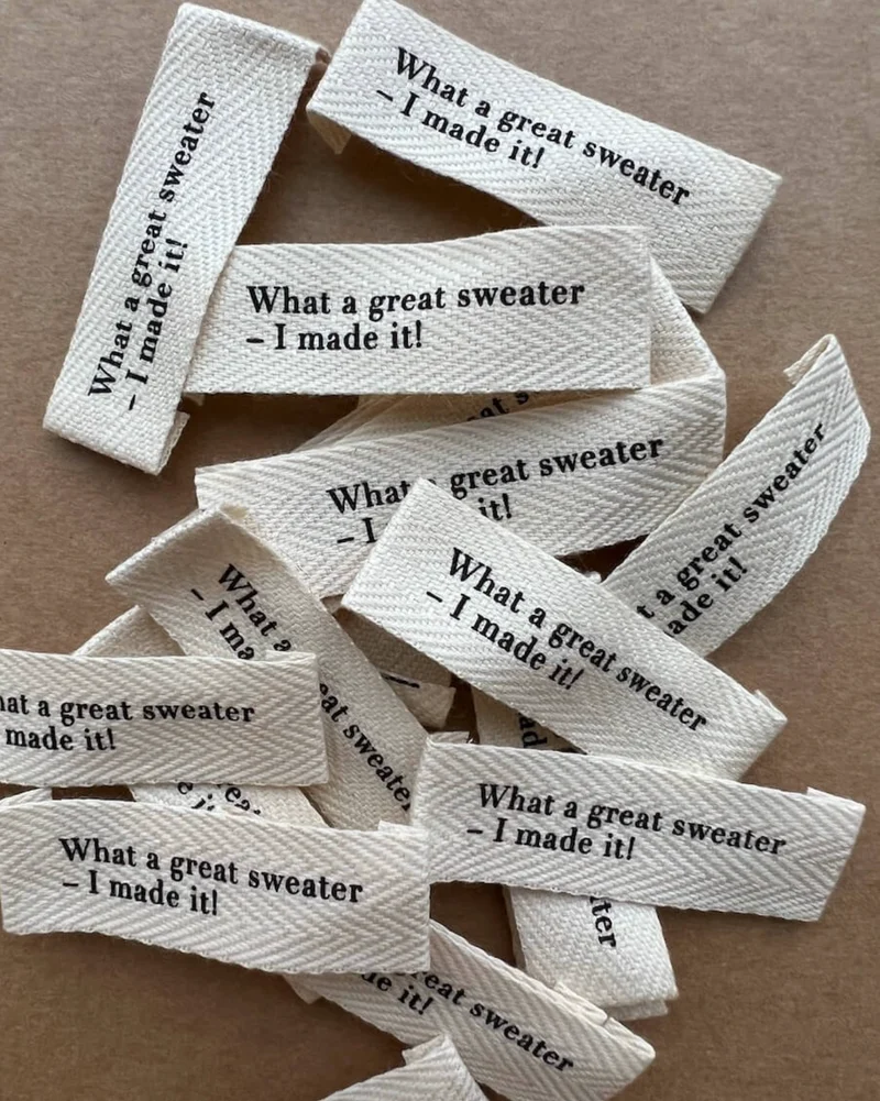 Label "what a great sweater-I made it" Baumwolle, PetiteKnit