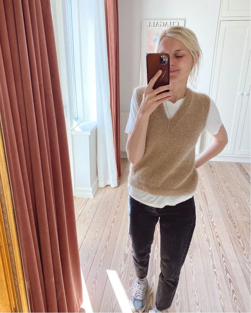 Strickset Stockholm Pullunder V-Neck, PetiteKnit