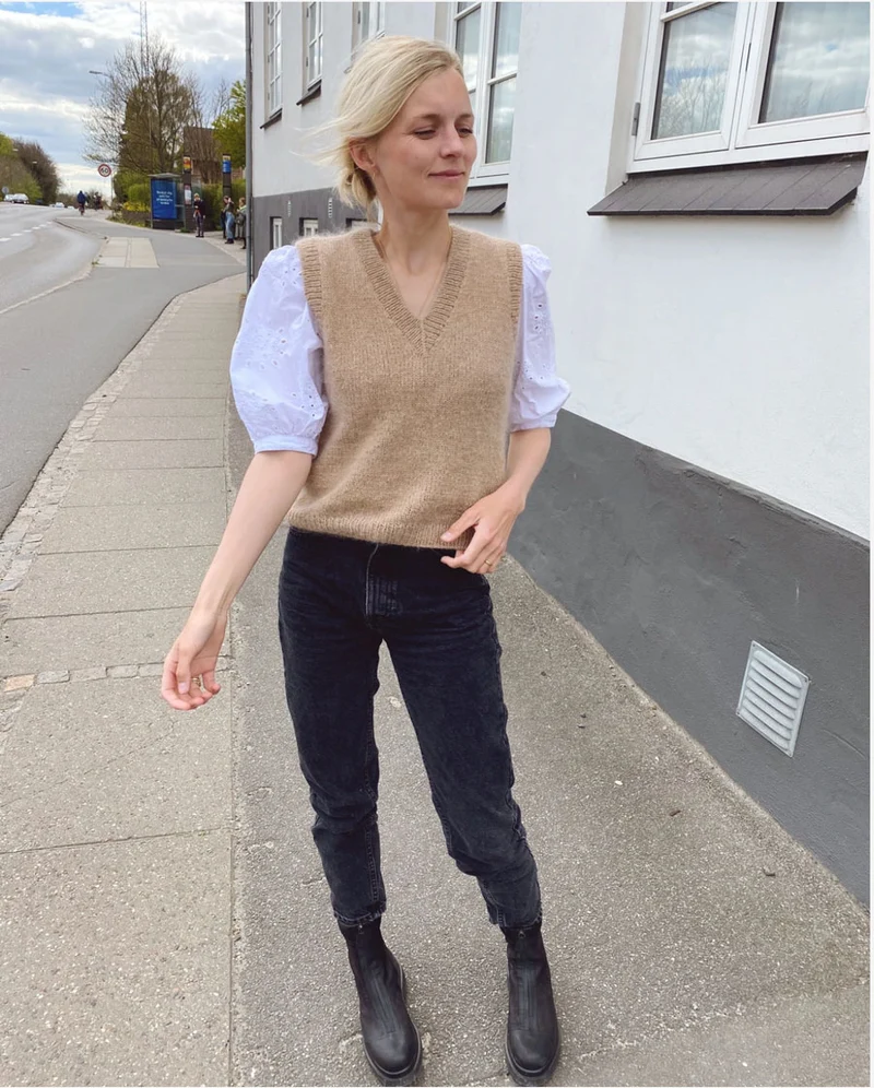 Strickset Stockholm Pullunder V-Neck, PetiteKnit