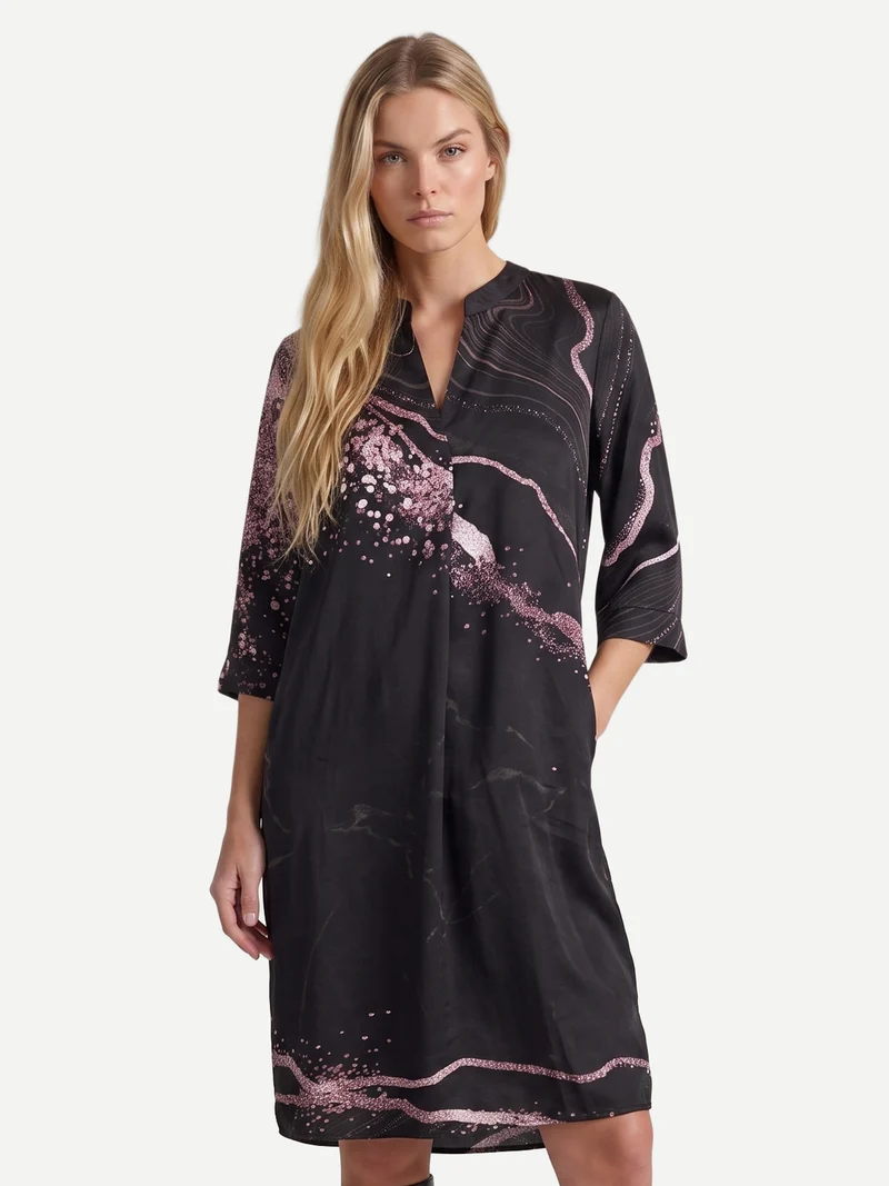 Cilje Tunika-Kleid - Schwarz mix