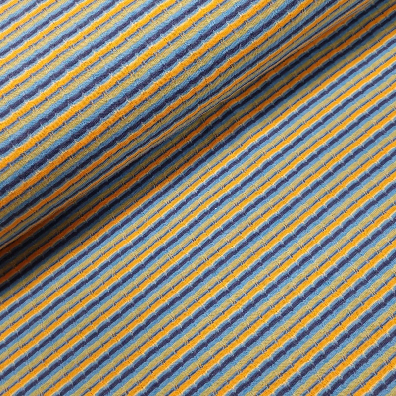 Strick Jersey gestreift mehrfarbig blau