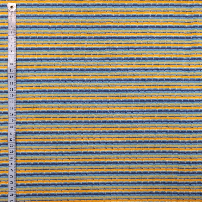 Strick Jersey gestreift mehrfarbig blau