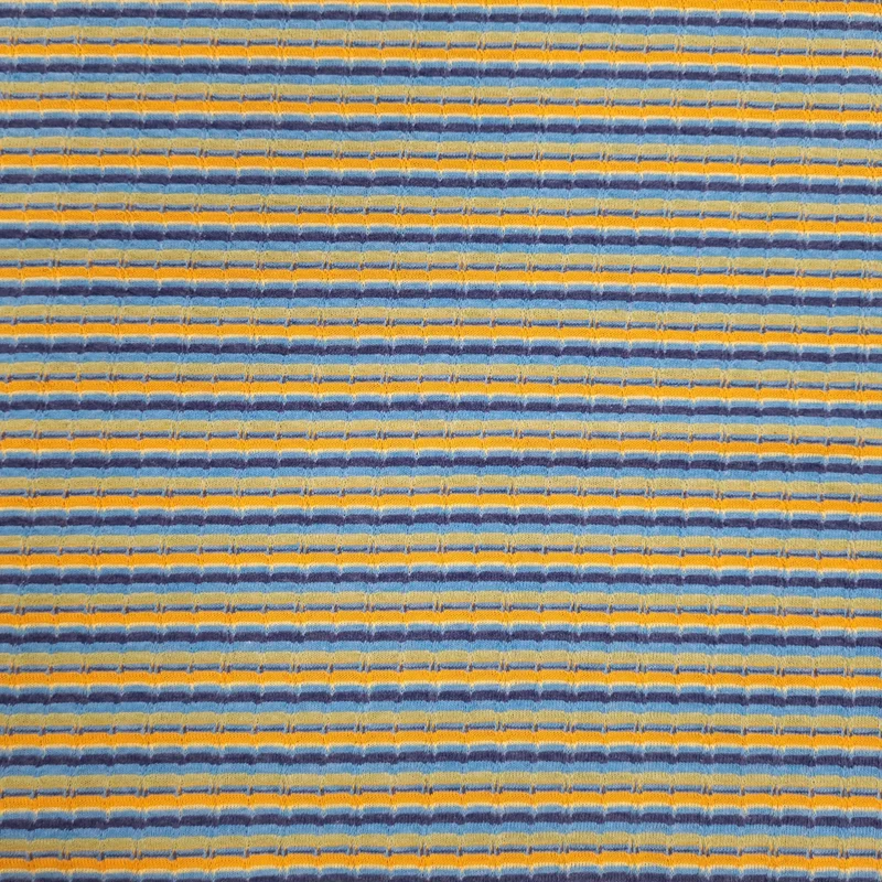 Strick Jersey gestreift mehrfarbig blau