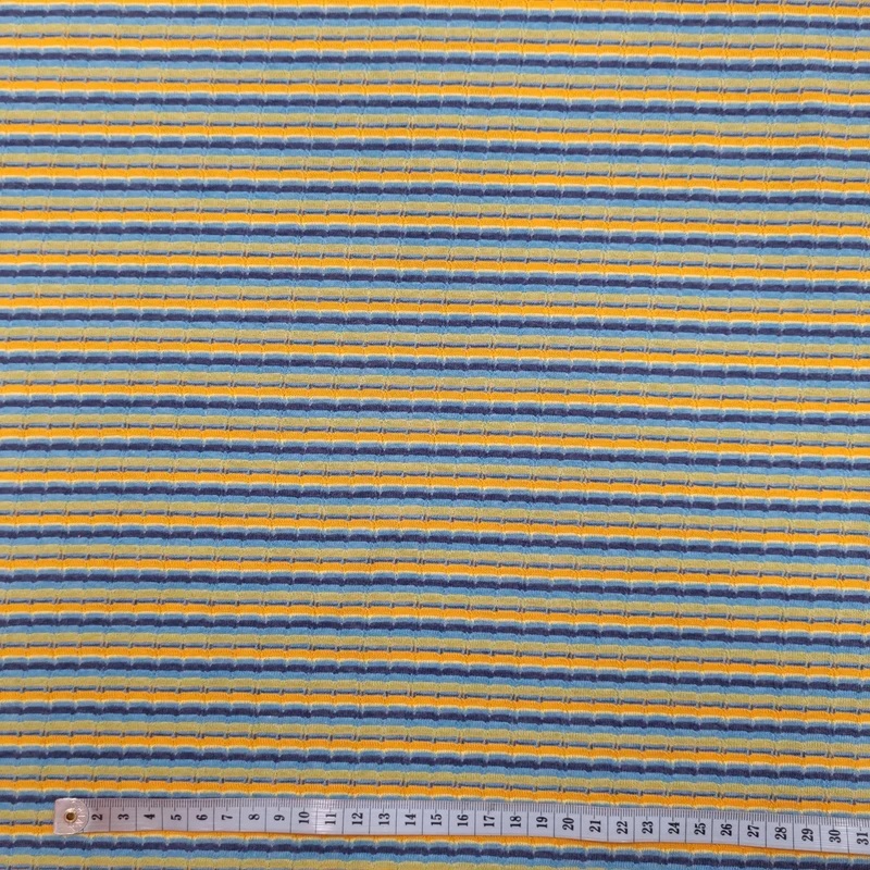 Strick Jersey gestreift mehrfarbig blau