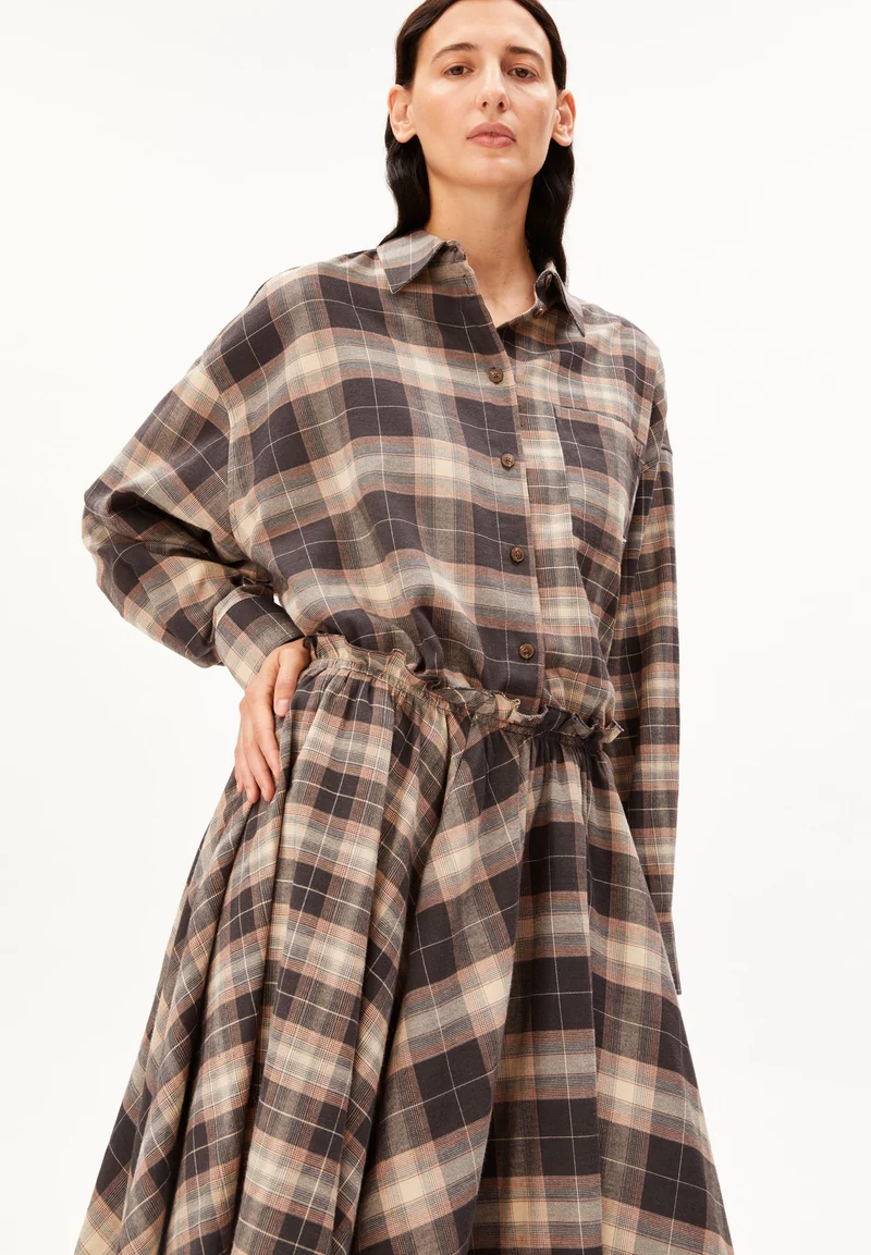 NALAANI PATCHED KARIERTE BLUSE