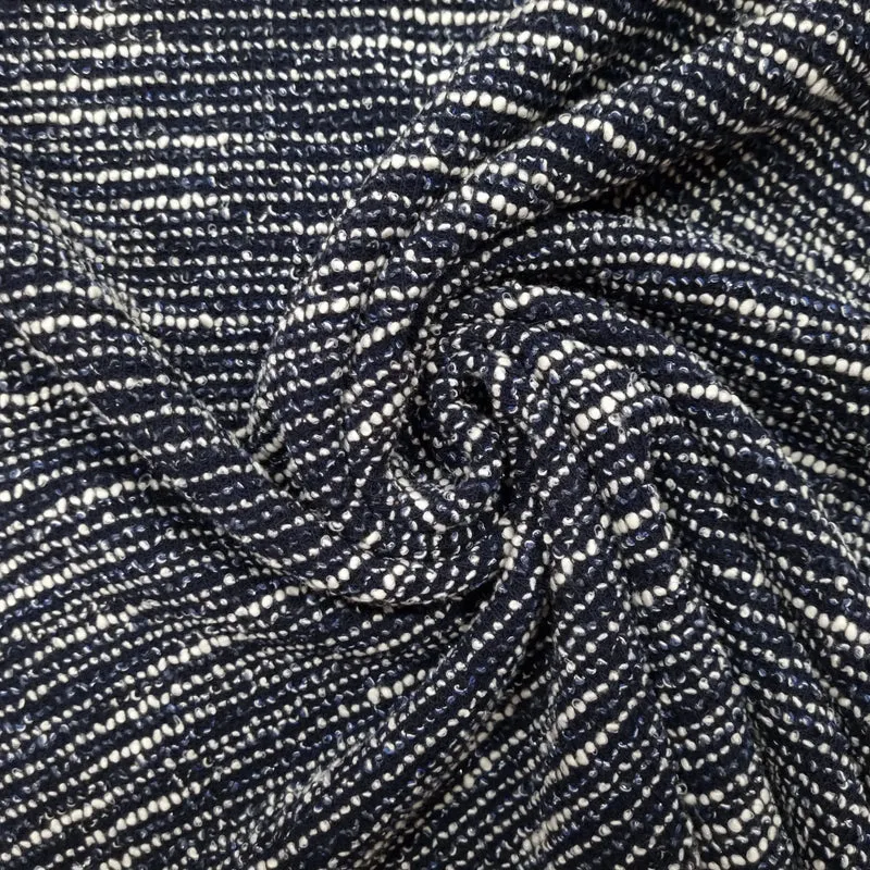 Bouclé dunkelblau mit glitzer