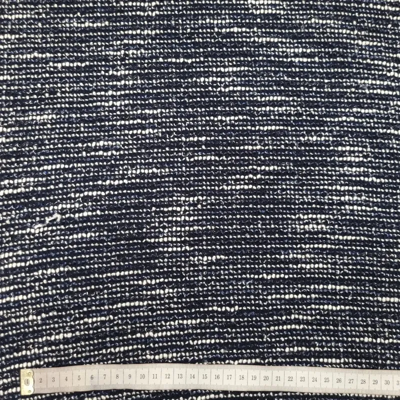 Bouclé dunkelblau mit glitzer