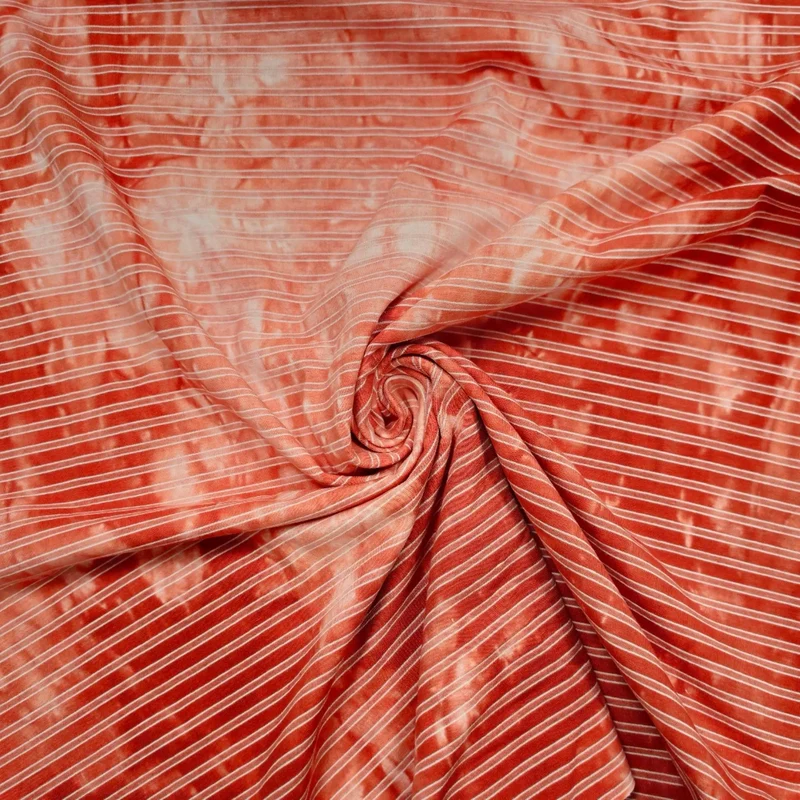 Baumwolljersey mit streifen und Batik Muster