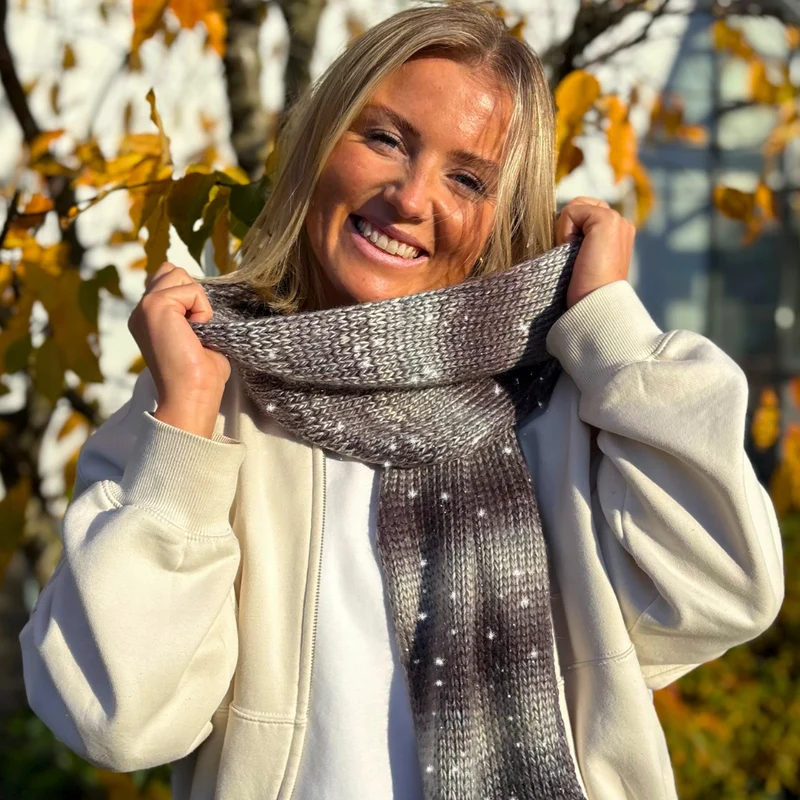 Strick-Set Anfänger DIAMANT Glitzer-Schal (inkl. Strickanleitung)