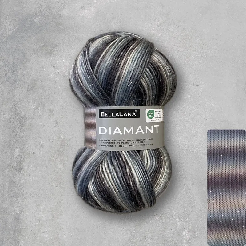 Strick-Set Anfänger DIAMANT Glitzer-Schal (inkl. Strickanleitung)