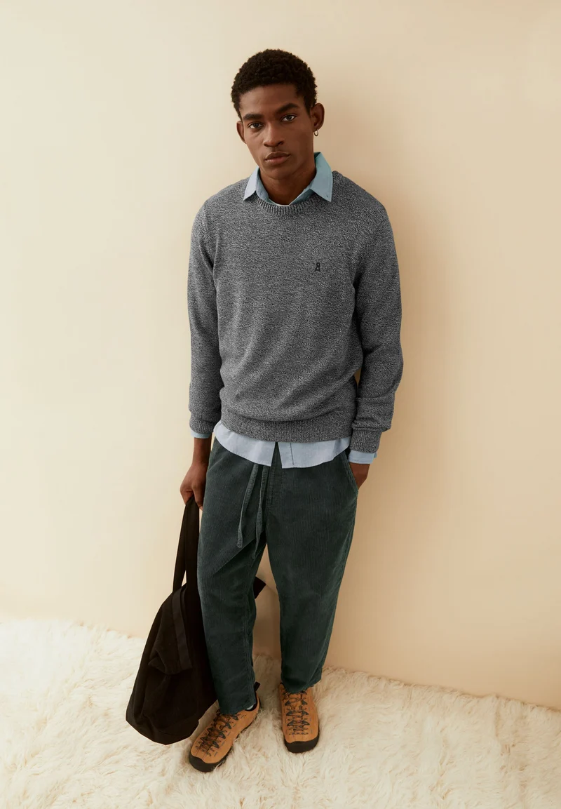 ALVAARIO STRICKPULLOVER | black-oatmilk