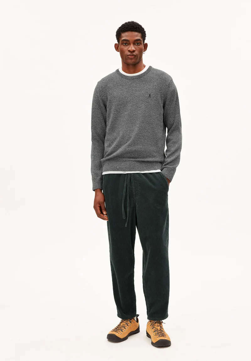 ALVAARIO STRICKPULLOVER | black-oatmilk
