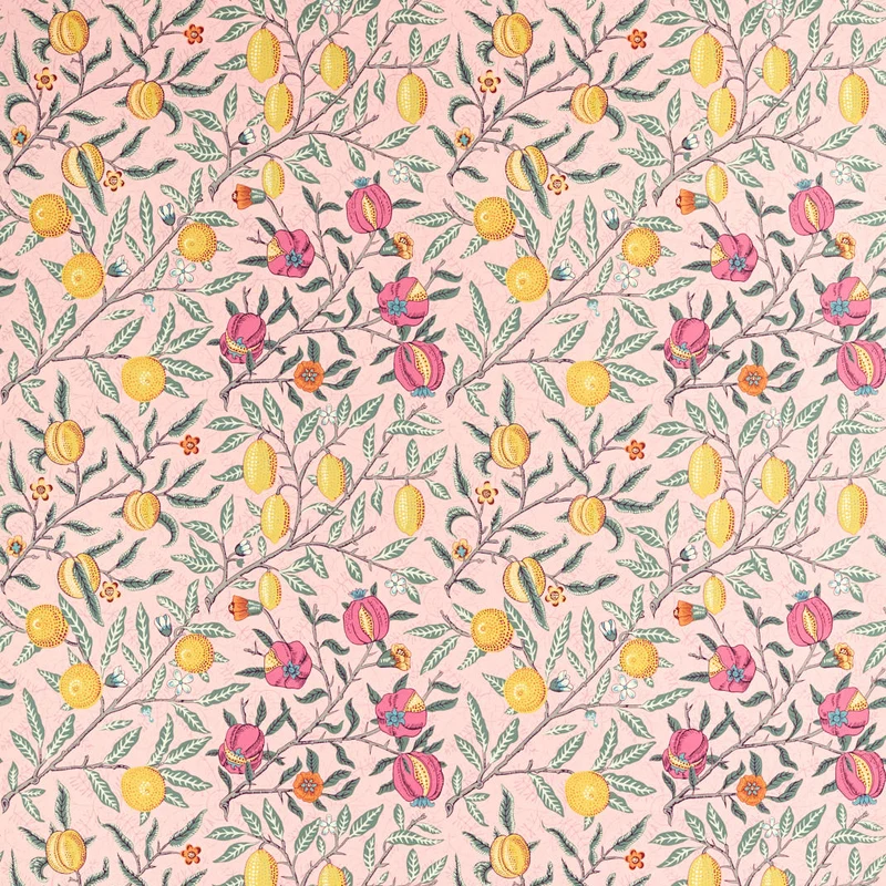 Baumwollstoff Früchte - rosa