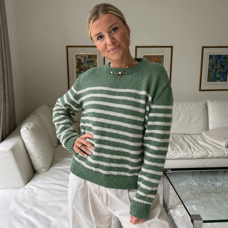 Strick-Set HANNI schöner Streifen-Pullover (inkl. Strickanleitung)