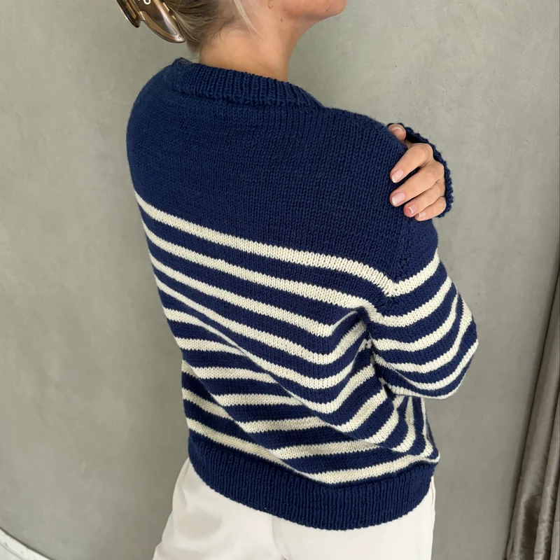 Strick-Set HANNI schöner Streifen-Pullover (inkl. Strickanleitung)