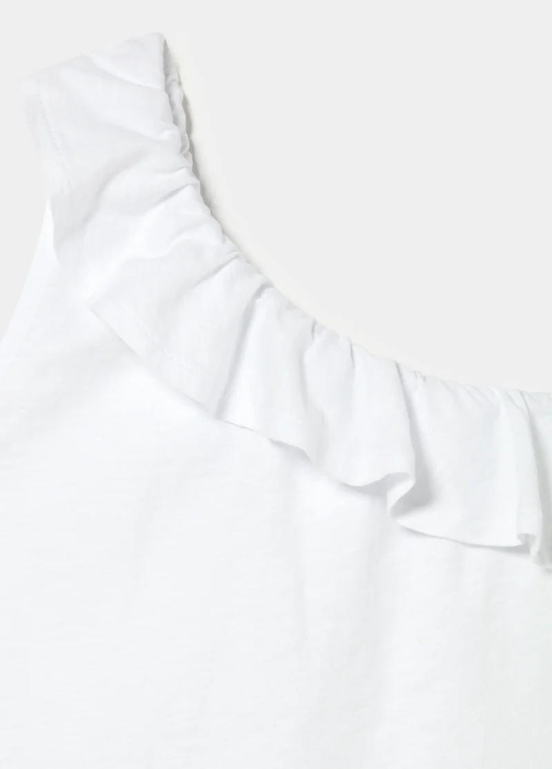 Asymmetrical ruffle t-shirt